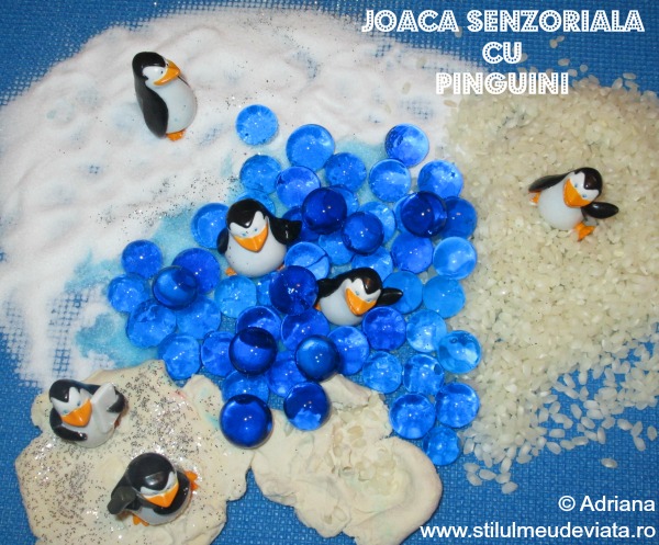 joaca senzoriala cu pinguini