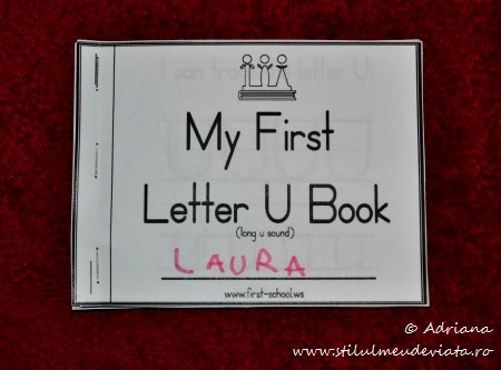 My First Letter U Book